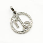 Load image into Gallery viewer, DC375. Diamond Sterling Silver Round Capricorn Zodiac Pendant