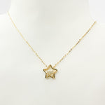Load image into Gallery viewer, NT401196. 14k Solid Gold Diamond Star Necklace