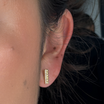 Load image into Gallery viewer, ER418011Y. 14K Solid Gold Diamond Beaded and Diamond Bars