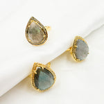 Load image into Gallery viewer, DE033. Diamond Sterling Silver Labradorite Drop Ring