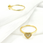 Load image into Gallery viewer, 14K Solid Gold Diamond Heart Ring.