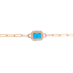 Load image into Gallery viewer, Gold Diamond and Turquoise Bracelet