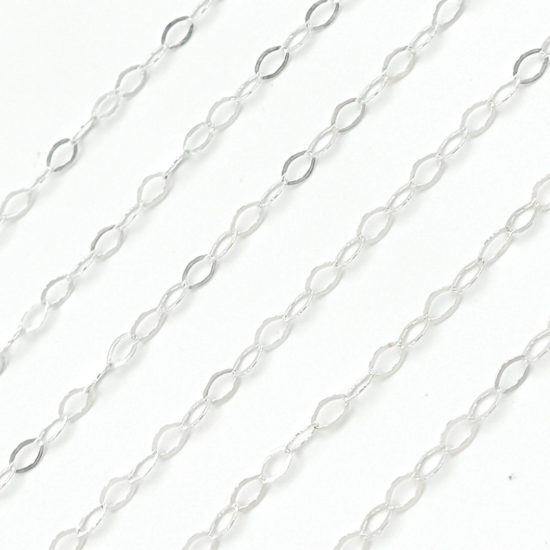 Sterling Silver Flat Cable Link Chain