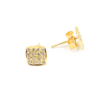 Load image into Gallery viewer, GDT13. 14K Solid Gold and Diamonds Square Earrings
