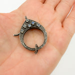 Load image into Gallery viewer, Diamond Silver Round Trigger Clasp with Gemstone