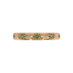 Load image into Gallery viewer, RAZ01551EM. 14K Solid Gold Emerald Stars Band Ring
