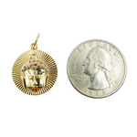 Load image into Gallery viewer, GDP73. 14K Solid Gold with Diamonds Circle Shape with Buddha Charm