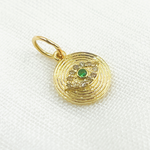 Load image into Gallery viewer, GDP460. 14K Solid Gold Diamond Evil Eye Circle Charm