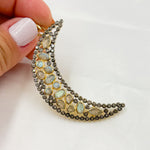 Load image into Gallery viewer, DSP031. Diamond Sterling Silver Moon Shape Pendant with Gemstone