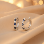 Load image into Gallery viewer, EHE57608. 14K Solid Gold Diamond and Gemstone Huggies