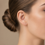 Load image into Gallery viewer, ER413639Y. 14k Solid Yellow Gold Diamond Triangle Studs