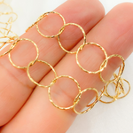 Load image into Gallery viewer, Y96GP. Gold Plated 925 Sterling Silver Hammered Round Link Chain