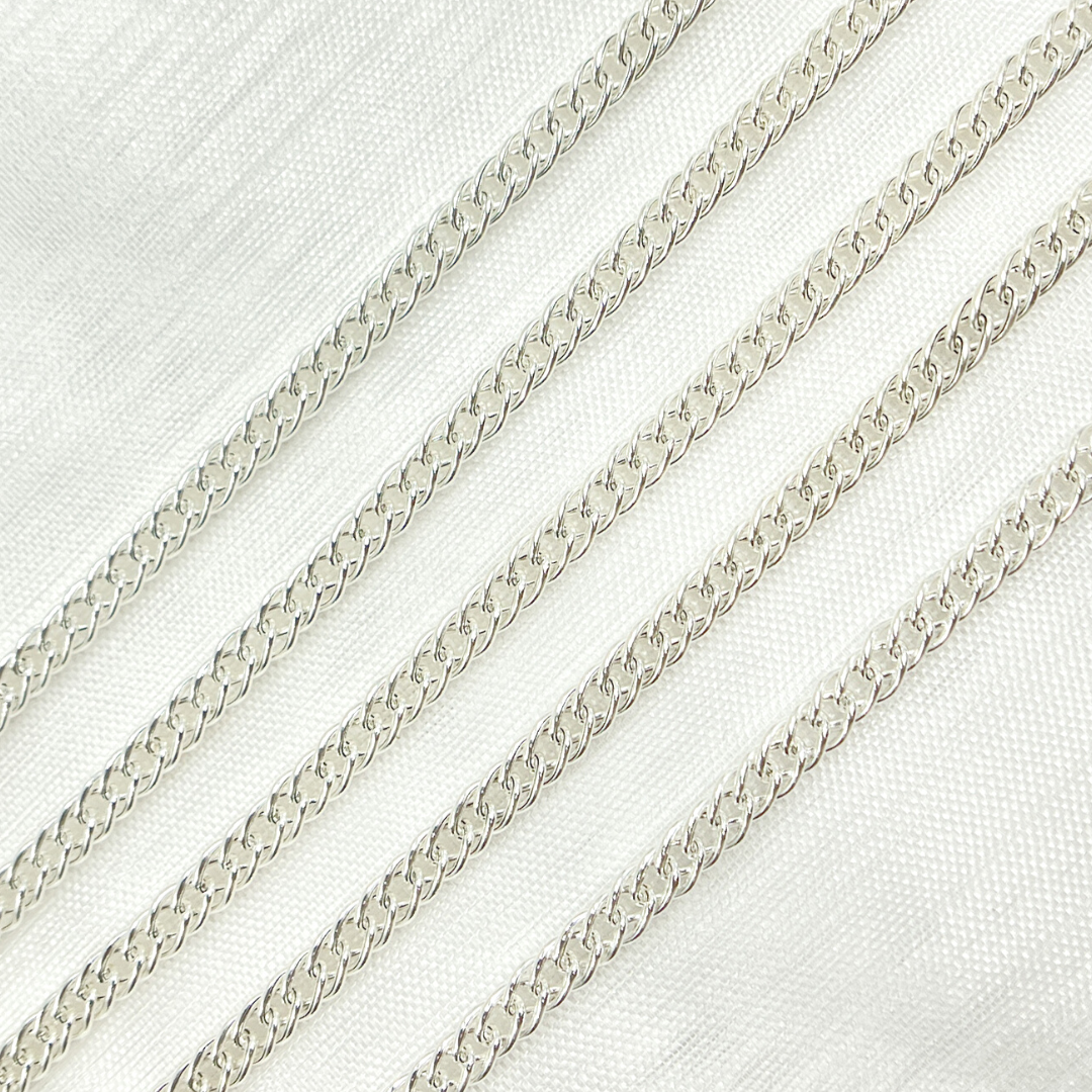V34SS. 925 Sterling Silver Double Curb Chain