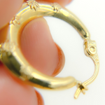 Load image into Gallery viewer, GER147. 14K Gold Chunky Flower Engraved Hollow Hoop