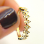 Load image into Gallery viewer, 14K Solid Yellow Gold Rhomb Diamond Band Ring.