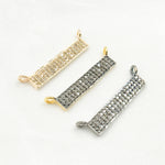 Load image into Gallery viewer, DC221. Diamond Sterling Silver Rectangle Pendant