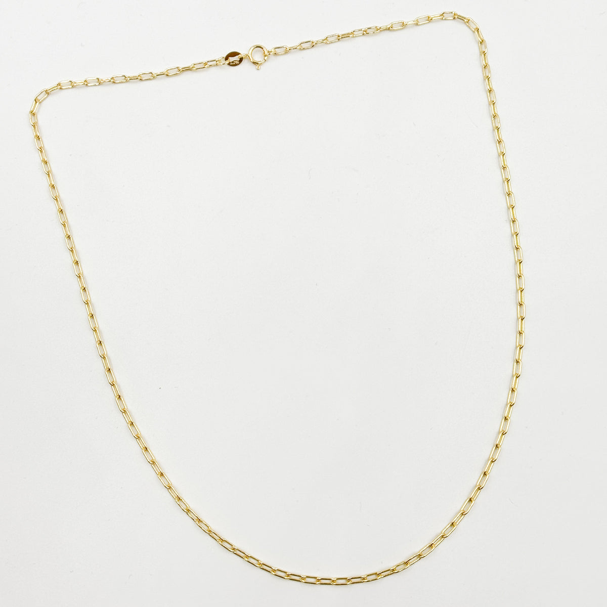 058FLCL218K. 18K Solid Yellow Gold Paperclip Link Chain