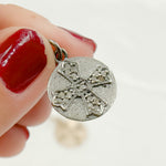 Load image into Gallery viewer, DC301. Diamond Sterling Silver Round Cross Charm