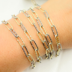 Load image into Gallery viewer, Black Rhodium Sterling Silver Diamond Cut Paperclip Chains