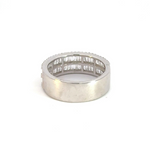 Load image into Gallery viewer, 14k Solid Gold Half Band Baguette Diamond Ring.