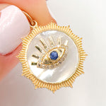 Load image into Gallery viewer, 14K Gold Evil Eye Pendant