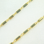 Load image into Gallery viewer, 14k Solid Yellow Gold Diamond Cut Bars Link Chain