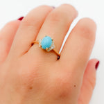 Load image into Gallery viewer, 14k Gold Turquoise and Diamond Ring
