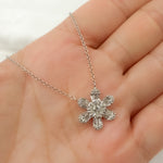 Load image into Gallery viewer, TJ0009. 14K Solid Gold Diamond Flower Shape Necklace