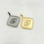 Load image into Gallery viewer, Diamond Sterling Silver Square Eye Pendant