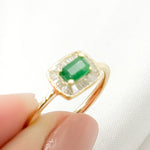 Load image into Gallery viewer, Solid Gold Diamond and Emerald Ring