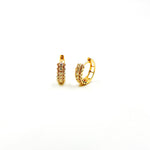 Load image into Gallery viewer, EHJ57409. 14K Solid Yellow Gold Diamond Hoop Earrings