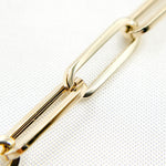 Load image into Gallery viewer, 568/535/G Bracelet. 14K Yellow Gold Hollow Flat Paperclip Bracelet