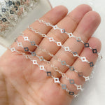 Load image into Gallery viewer, Sterling Silver Patterned Diamond Shape Link Chains