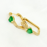 Load image into Gallery viewer, Shop Gold Diamond and Gemstone Heart Rectangle Hoops