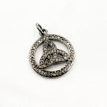 Load image into Gallery viewer, Diamond Sterling Silver Round Celtic Trinity Knot Pendant with Gemstone