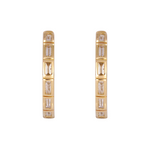 Load image into Gallery viewer, Gold Baguette Hoops