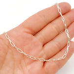 Load image into Gallery viewer, Sterling Silver Smooth Paperclip Necklace