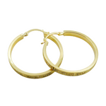 Load image into Gallery viewer, 14K Gold Flat Round Hoop Earrings with Texture