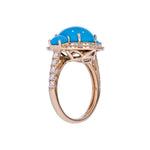 Load image into Gallery viewer, CR97318TQ12X10. 18K Solid Gold Diamond & Turquoise Ring