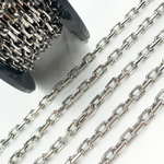 Load image into Gallery viewer, Oxidized 925 Sterling Silver  Diamond Cut Oval Link Chain. Z102OX
