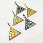 Load image into Gallery viewer, DSP015. Diamond Silver Gemstone Triangle Pendant