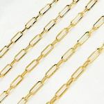 Load image into Gallery viewer, Gold Plated 925 Sterling Silver Flat Paperclip Link Chain