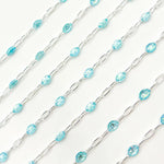 Load image into Gallery viewer, Shop Sky Blue Opal Color Enamel Cable Chain