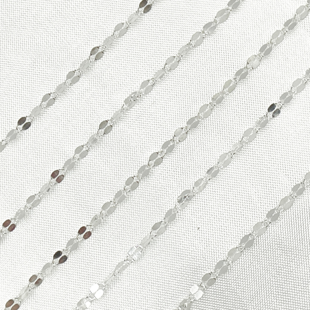 V197SS. Sterling Silver Flat Marina Link Chain