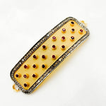 Load image into Gallery viewer, DC165. Diamond & Sterling Silver Rectangle Connector with Gemstone