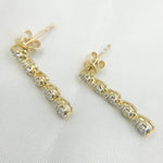 Load image into Gallery viewer, EFE51758. 14K Solid Gold and Diamonds Dangle Earrings