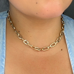 Load image into Gallery viewer, 14k Solid Yellow Hollow Gold Smooth and Flat Oval Link Chain