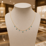 Load image into Gallery viewer, NFE72365. 14K Solid Gold Round Gemstone and Diamond Fancy Necklace