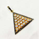 Load image into Gallery viewer, DSP015. Diamond Silver Gemstone Triangle Pendant