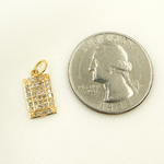 Load image into Gallery viewer, 14K Solid Gold Diamond Rectangle Charm. GDP77
